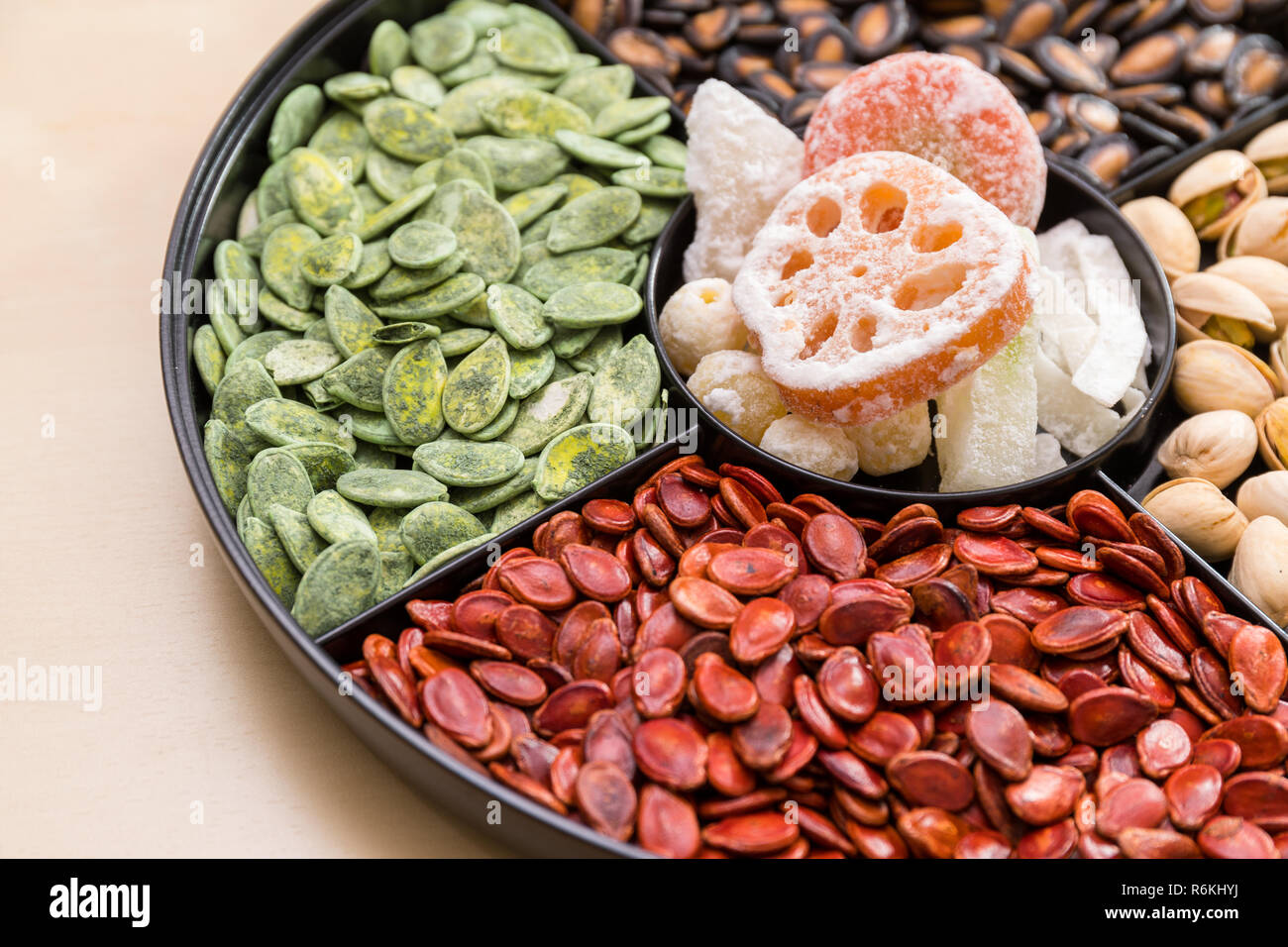 Assorted Chinese snack tray for lunar new year Stock Photo Alamy