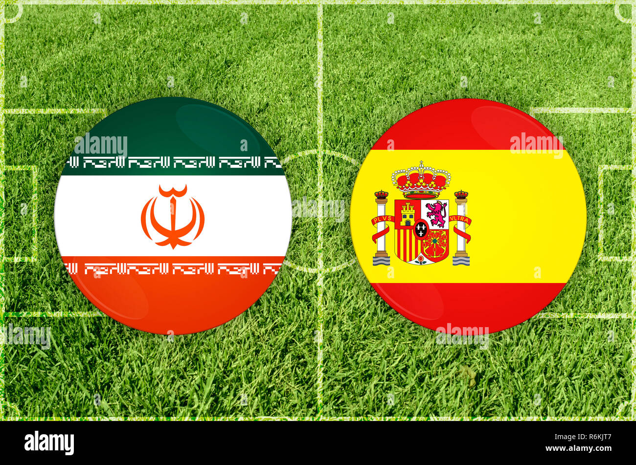 Iran vs Spain football match Stock Photo Alamy