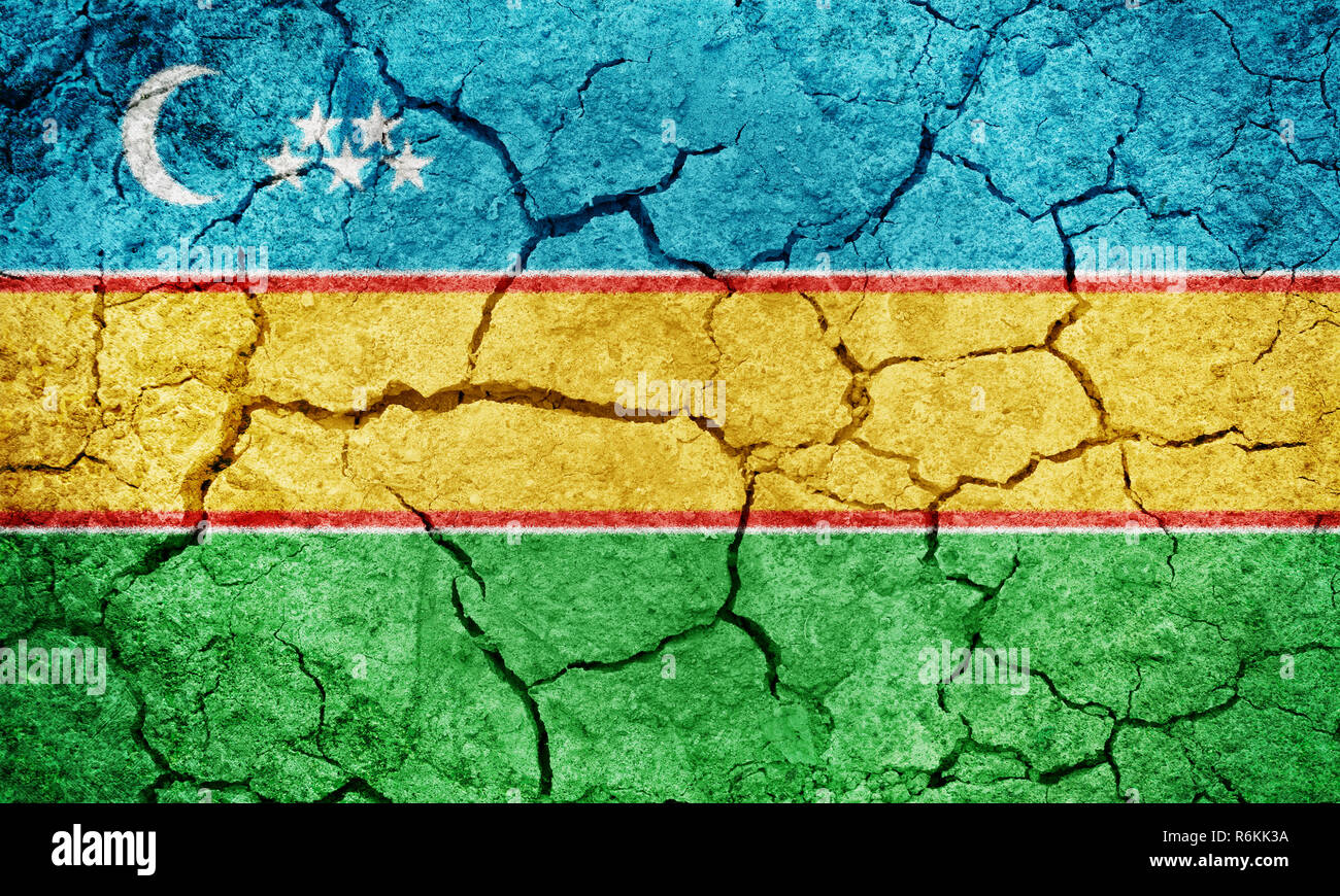 Karakalpakstan, autonomous republic within Uzbekistan, flag Stock Photo