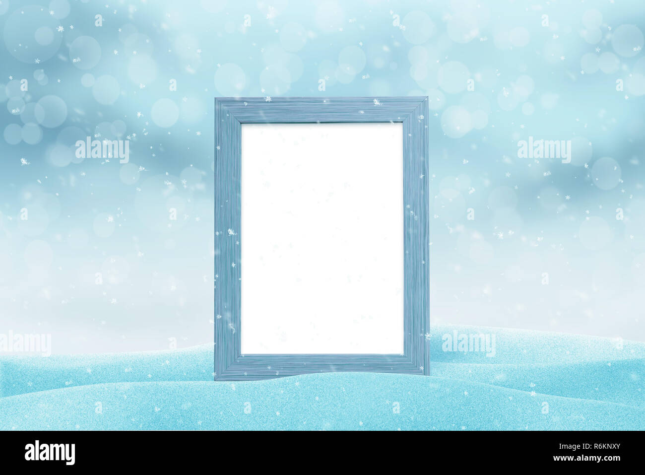 Picture frame mockup for New Year greeting card. Isolated part of freme. Stock Photo
