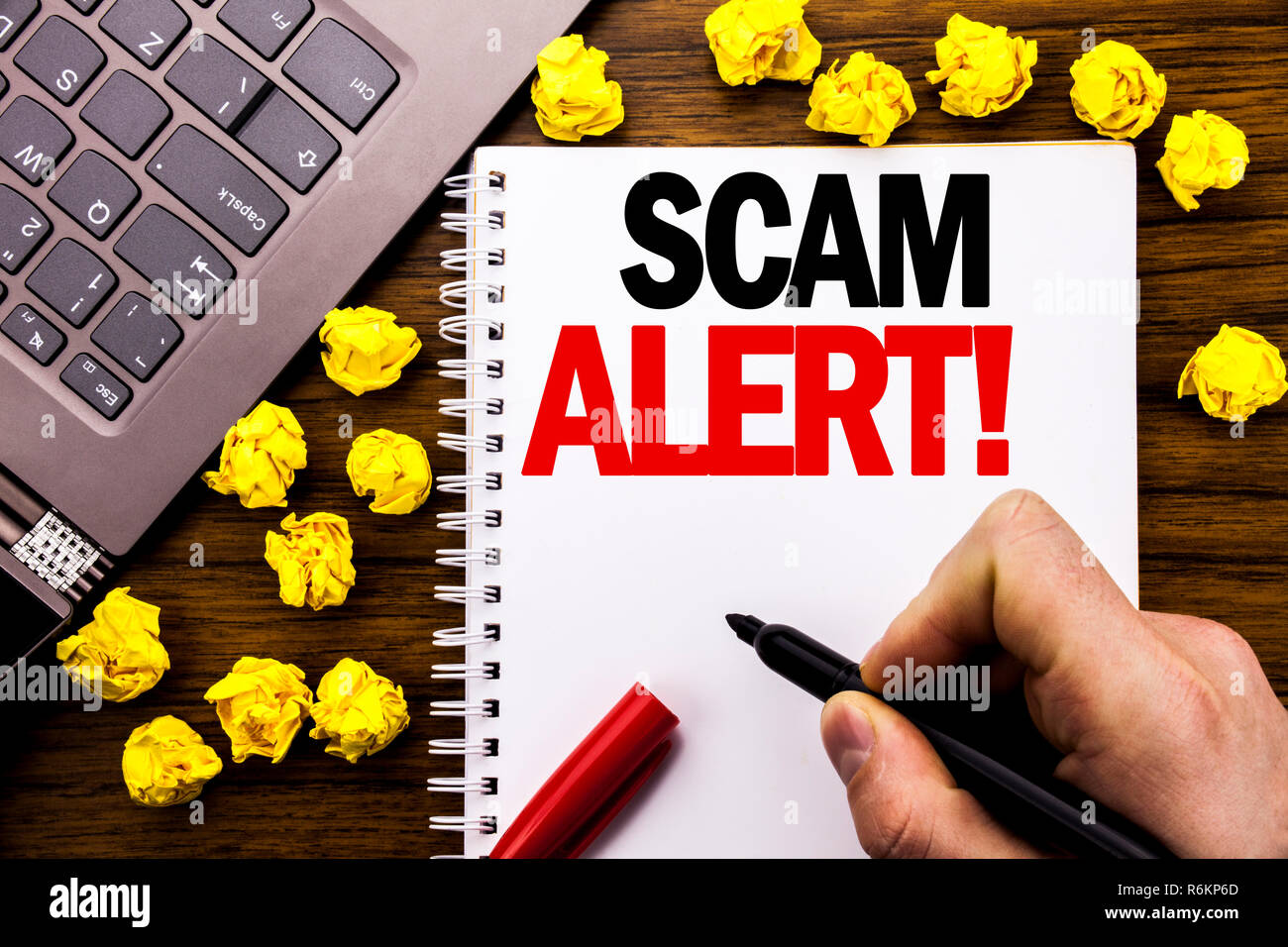 Scam Writing Conceptual hand writing text caption Scam Alert. Business concept for ...
