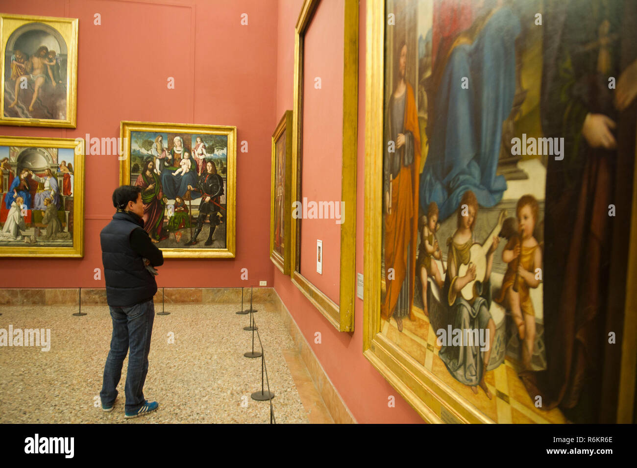 Italy, Milan, exhibition halls of the Palazzo Brera Gallery and home to the Academy of Fine Arts. Stock Photo