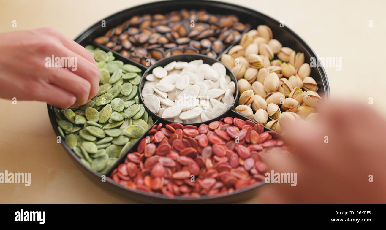 Traditional chinese snack tray, eating together Stock Photo Alamy