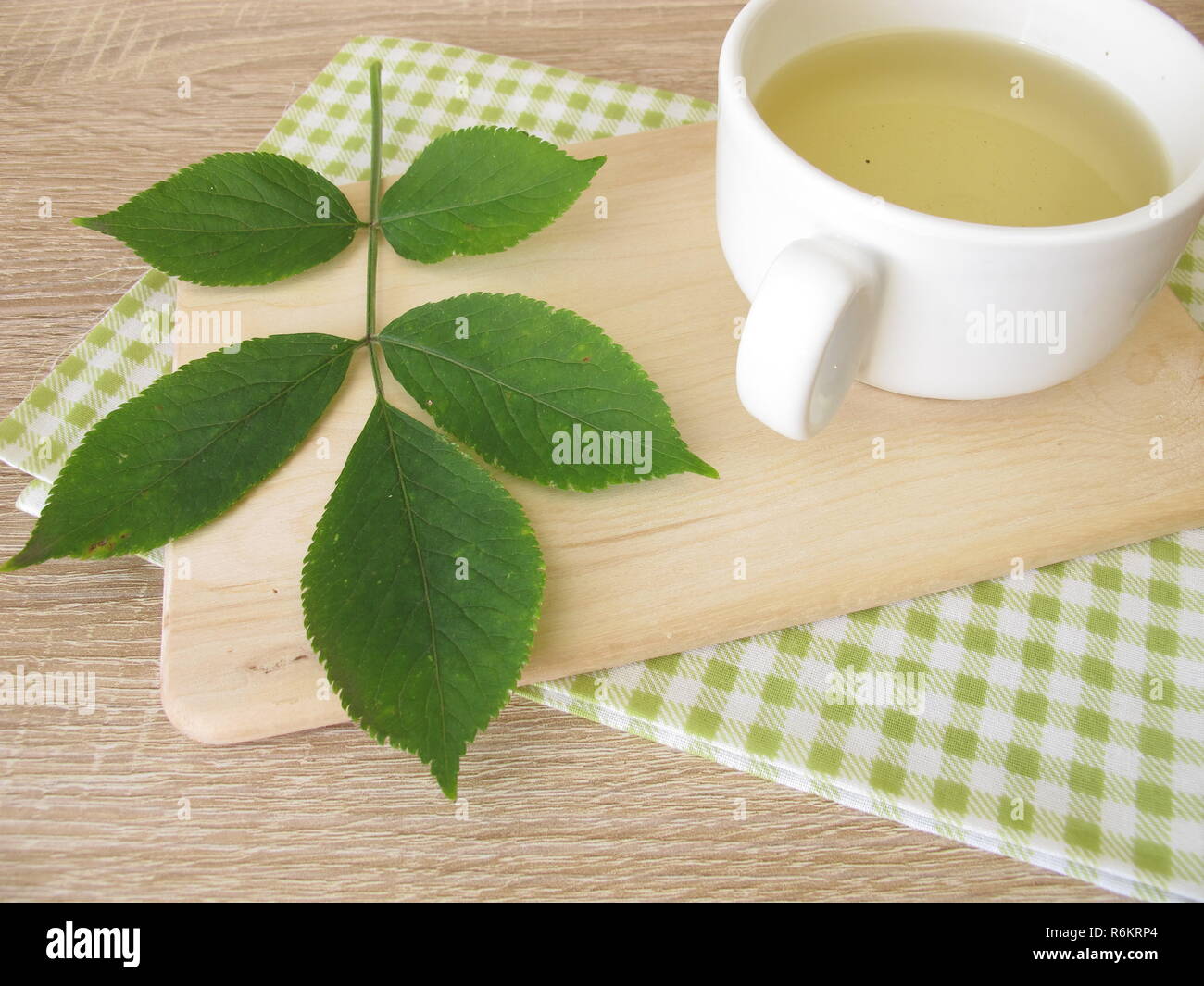boiled tea with elderberry leaves Stock Photo Alamy