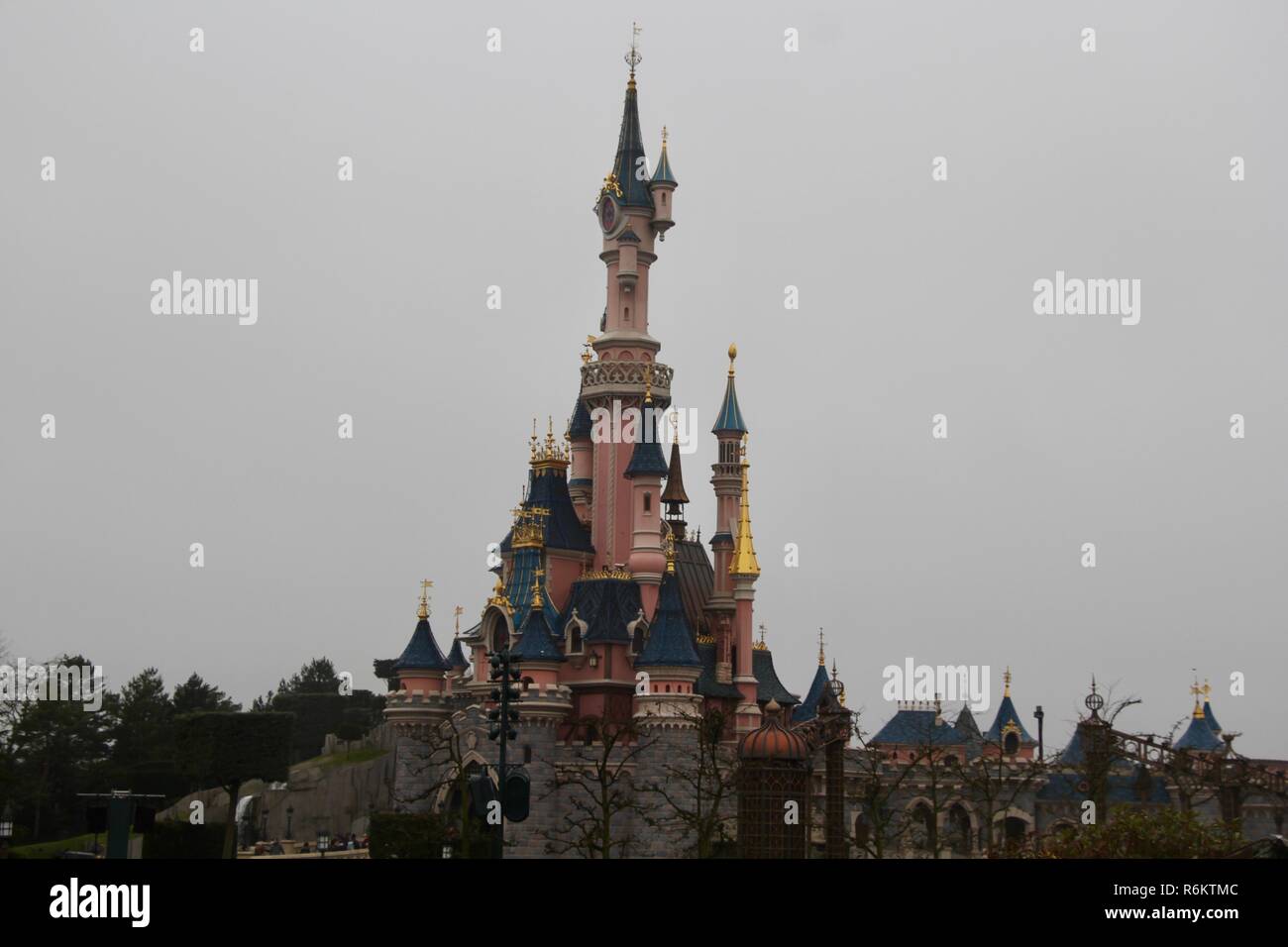 Disney Castle in Disneyland Paris, France Stock Photo