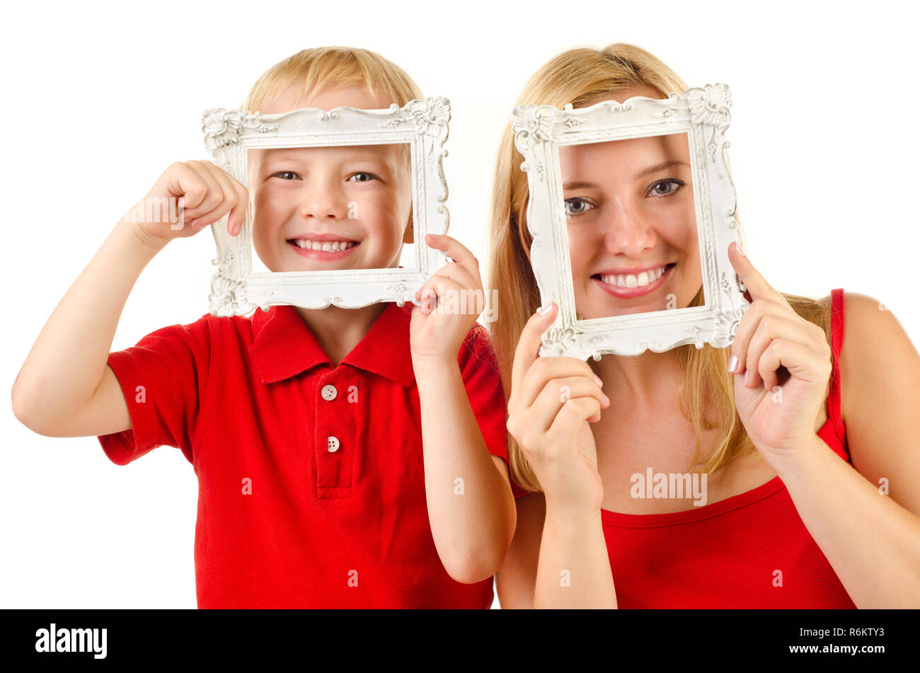mother and child isolated on a white background Stock Photo - Alamy