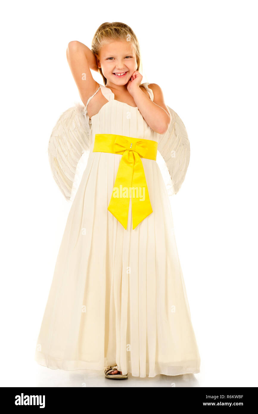 little girl isolated on a white background Stock Photo - Alamy