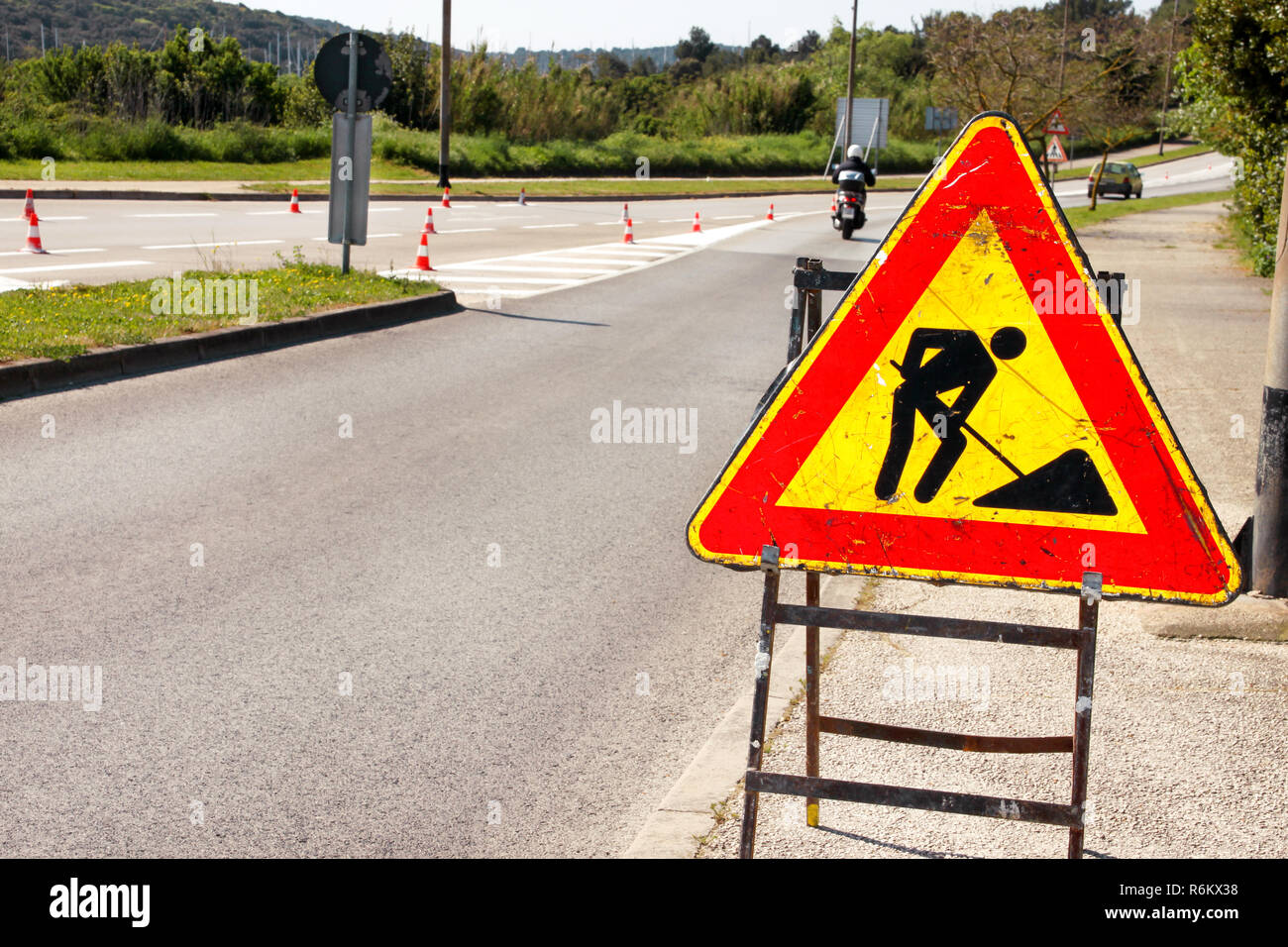 Work In Progress Road Sign Stock Photos & Work In Progress Road Sign