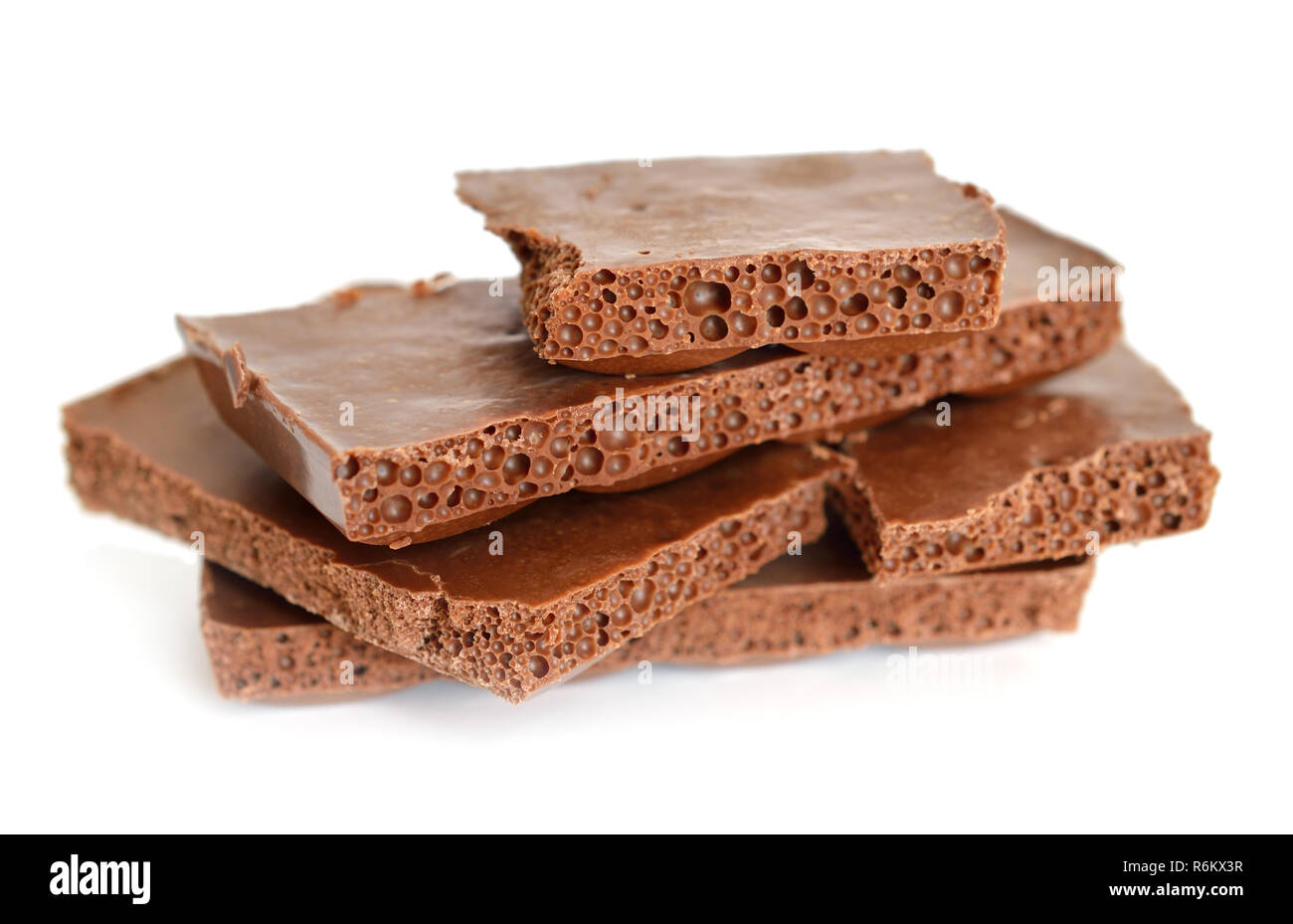 Milk air chocolate. Isolated on white background Stock Photo - Alamy