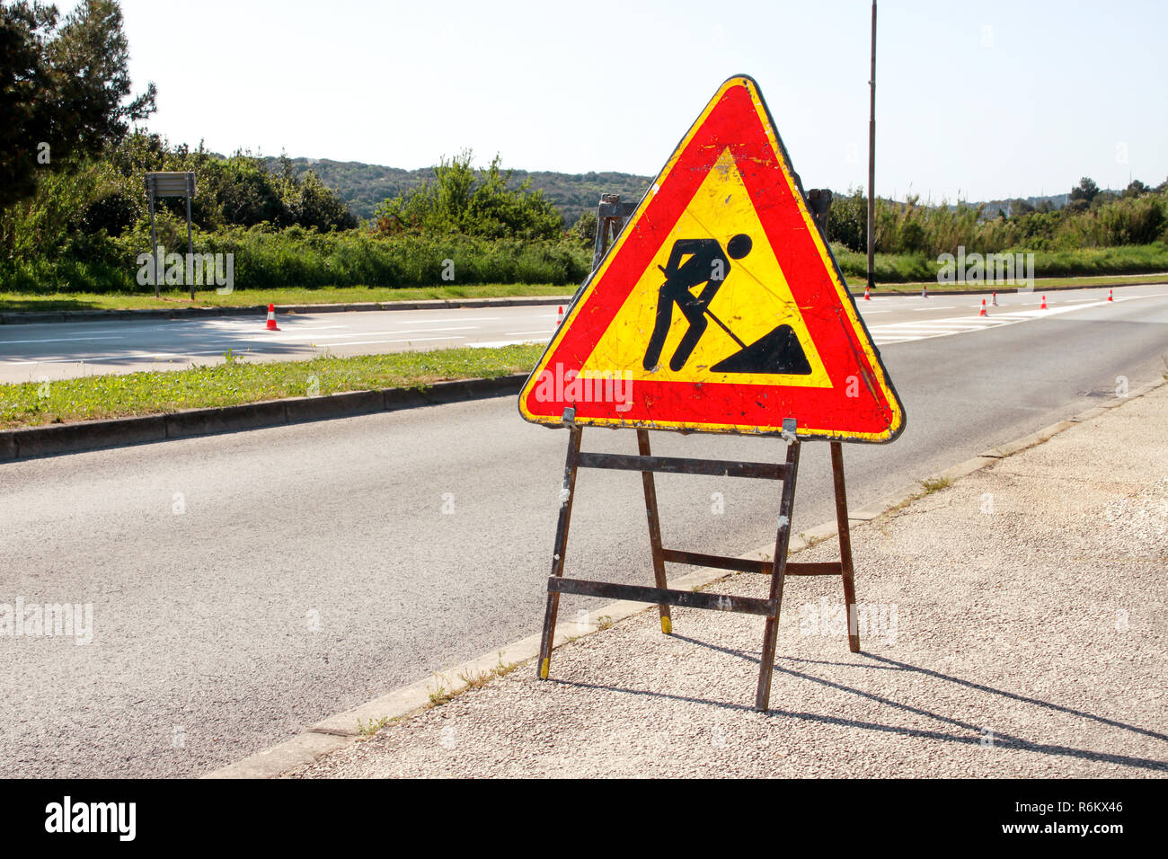 Work In Progress Road Sign Stock Photos & Work In Progress Road Sign