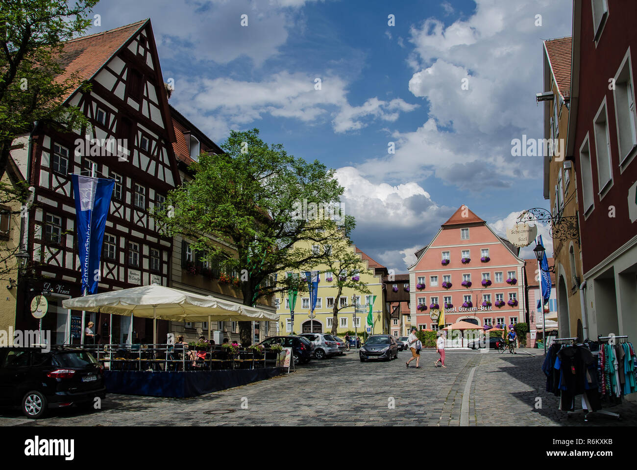 Feuchtwangen is a city in Ansbach district in the administrative region of Middle Franconia in Bavaria, Germany. Stock Photo