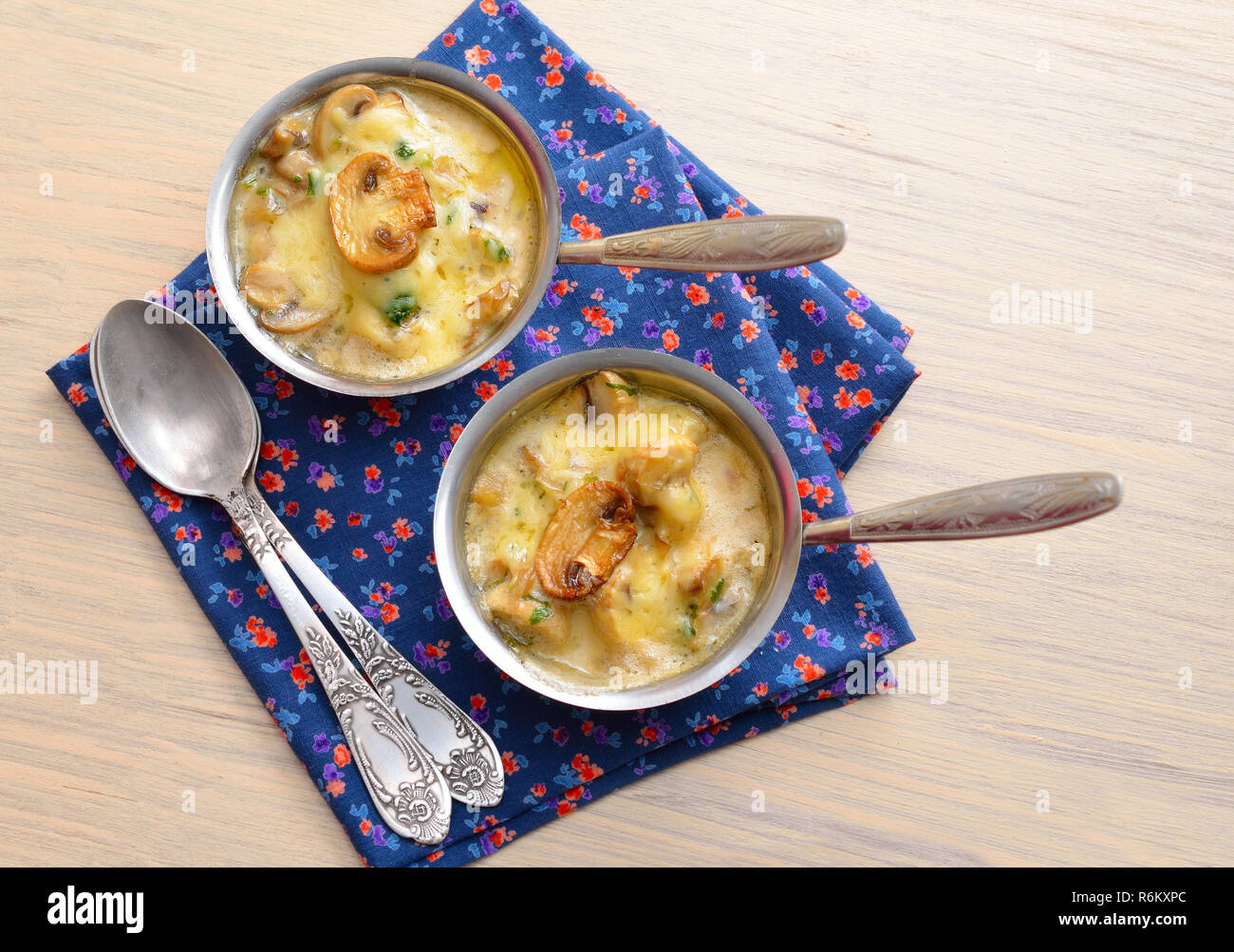 Mushroom Julien with sour cream and cheese Cocotte at Cooking Stock