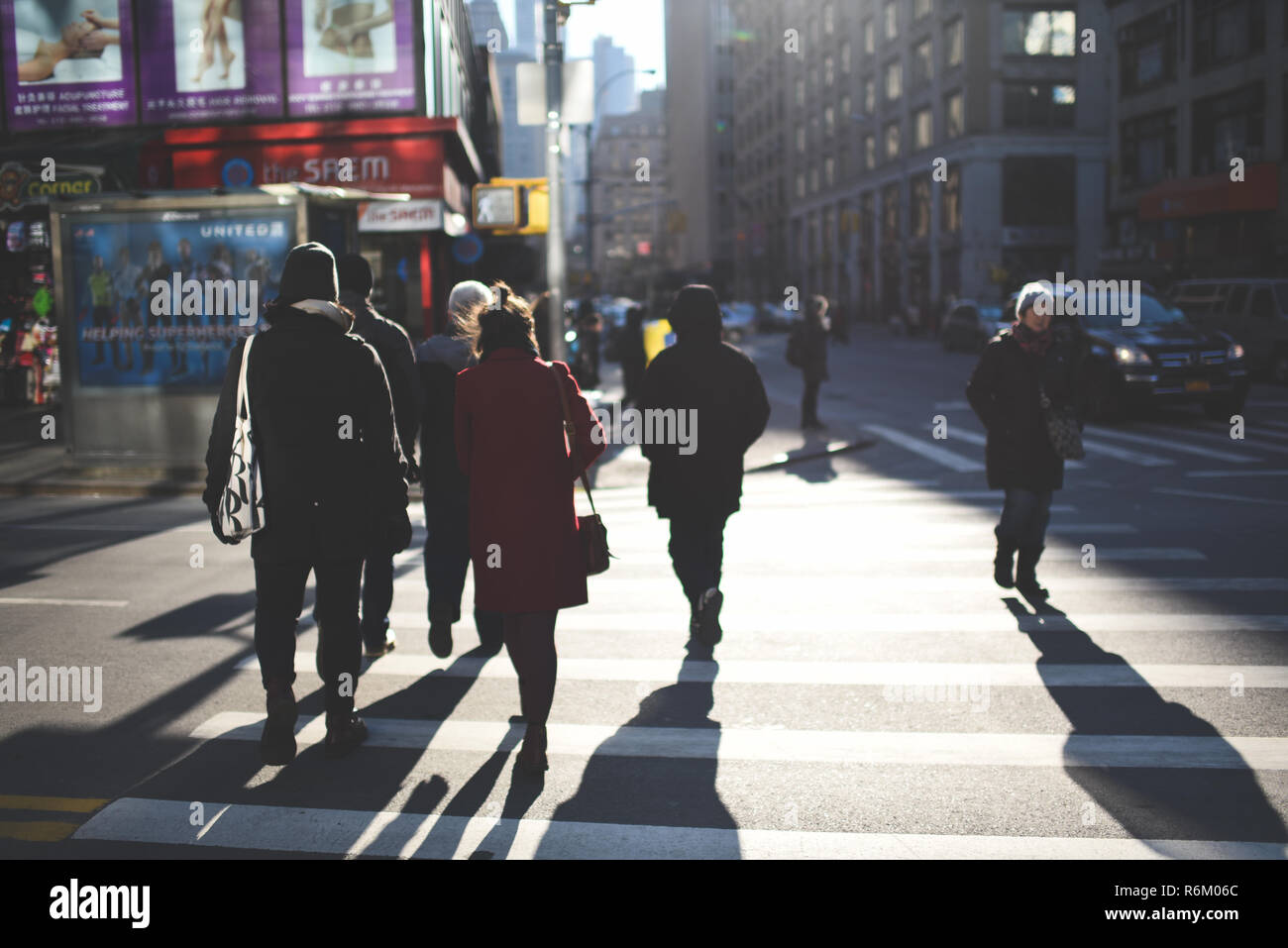 Streets of Downtown Manhattan, New York Stock Photo