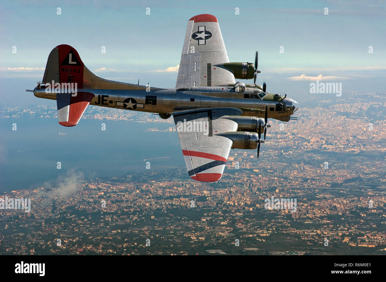 Boeing B17 Flying Fortress over Naples Stock Photo