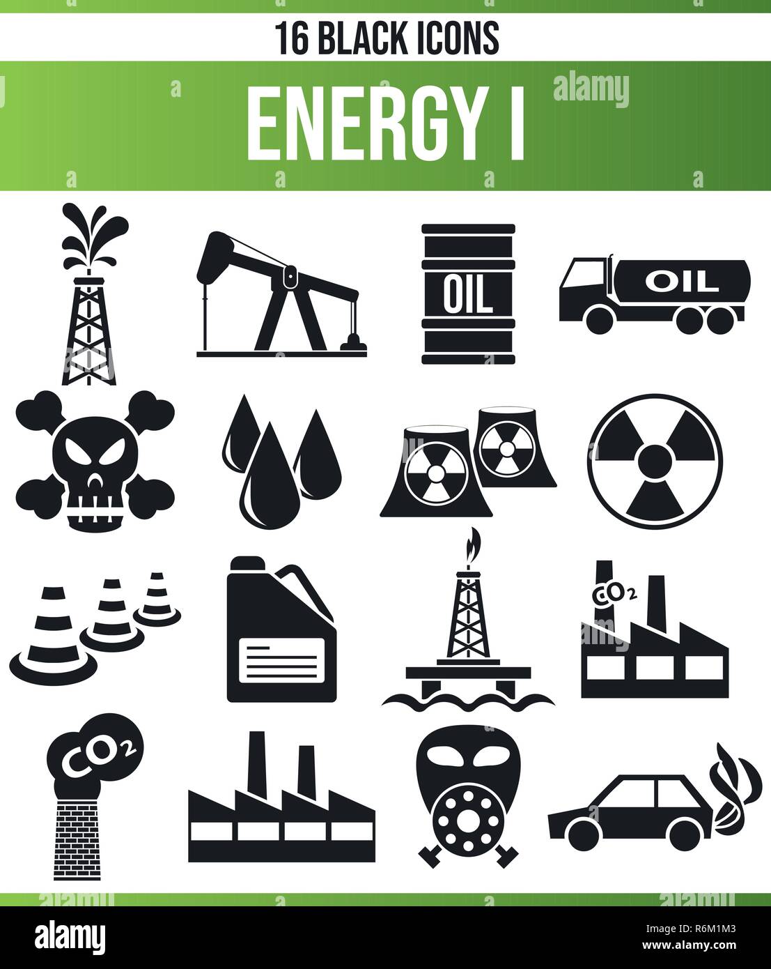 Black pictograms / icons on energy. This icon set is perfect for ...