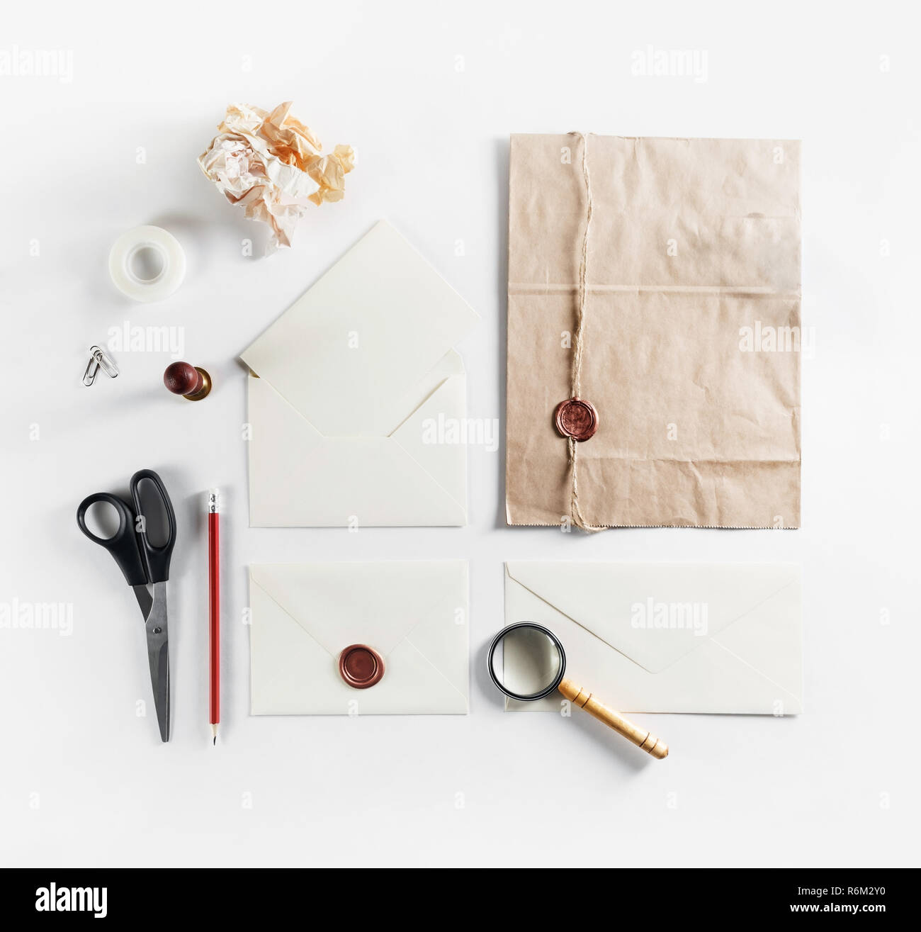 Vintage stationery set Stock Photo Alamy
