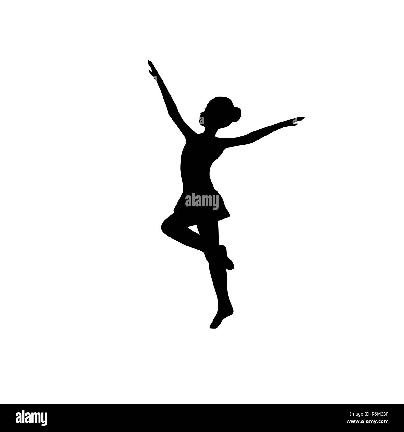 Girl gymnastic sport silhouette sportswoman Stock Photo - Alamy