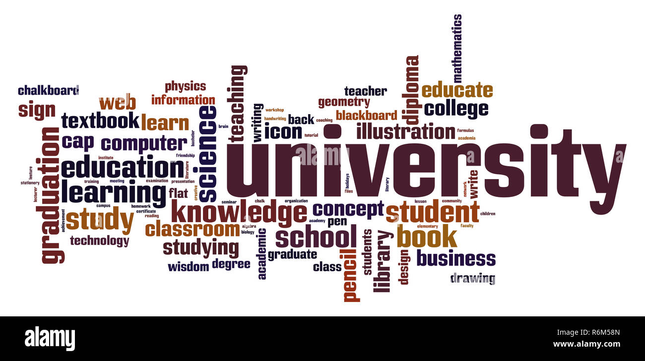 University word cloud Stock Photo - Alamy