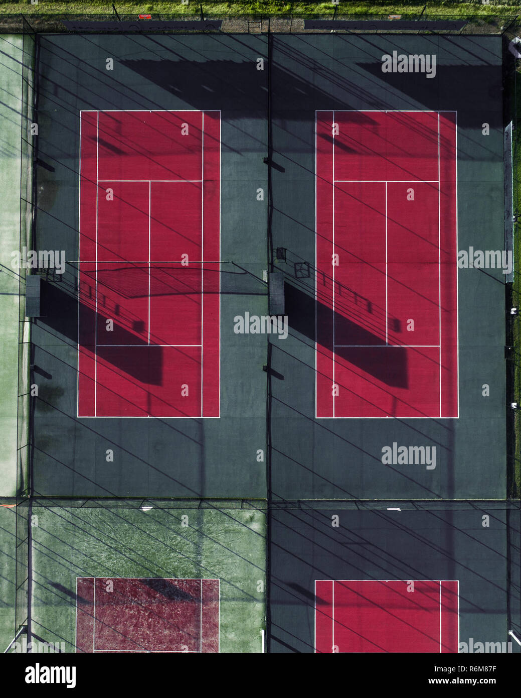 Tennis court from above Stock Photo