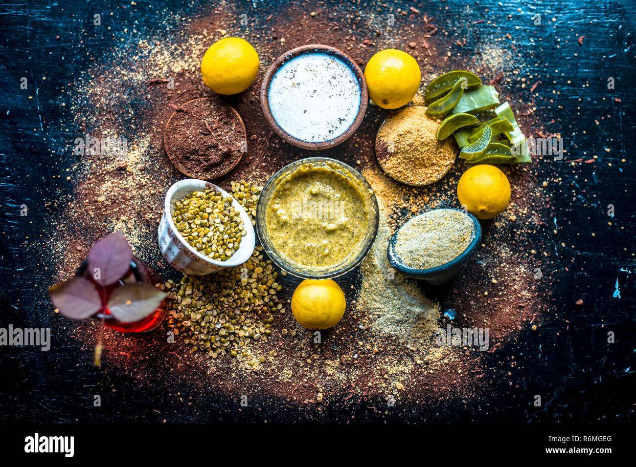 Close Up Of Moong Dal Face Pack For Removal Of Facial Hair Grind
