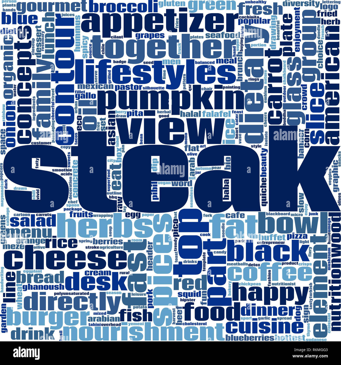 Steak word cloud Stock Photo Alamy