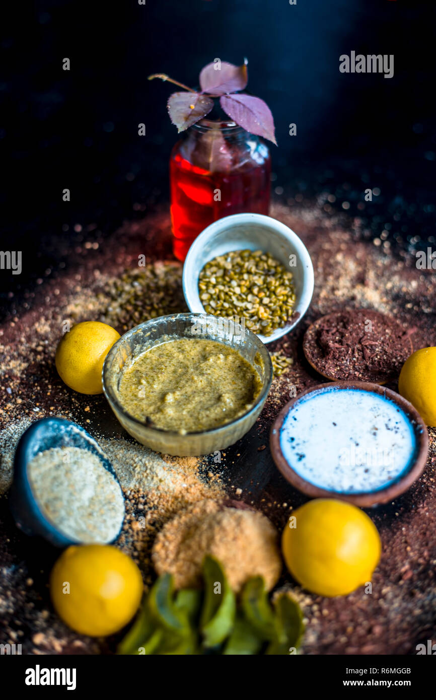 Close Up Of Moong Dal Face Pack For Removal Of Facial Hair Grind
