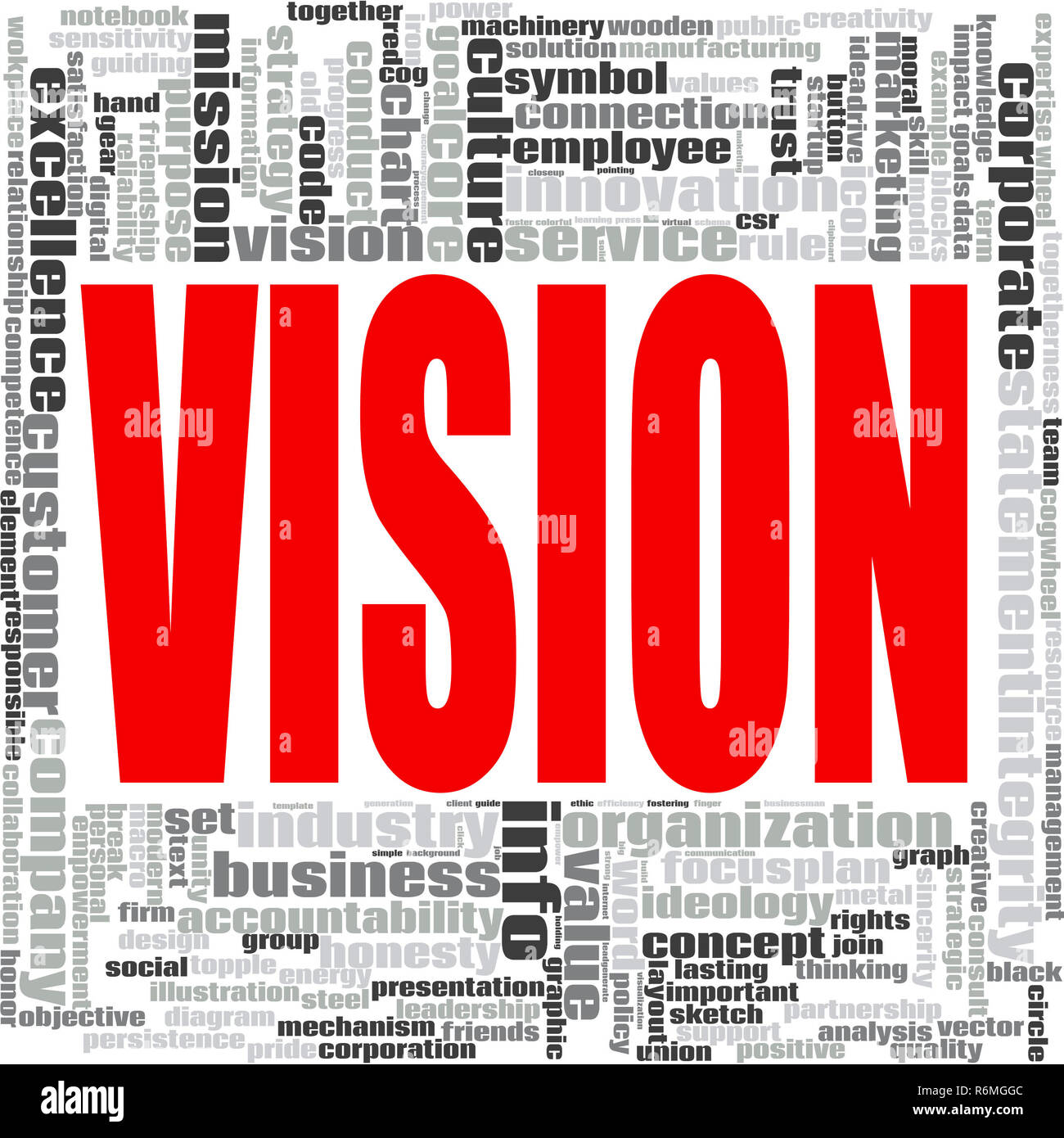 Vision word cloud Stock Photo - Alamy