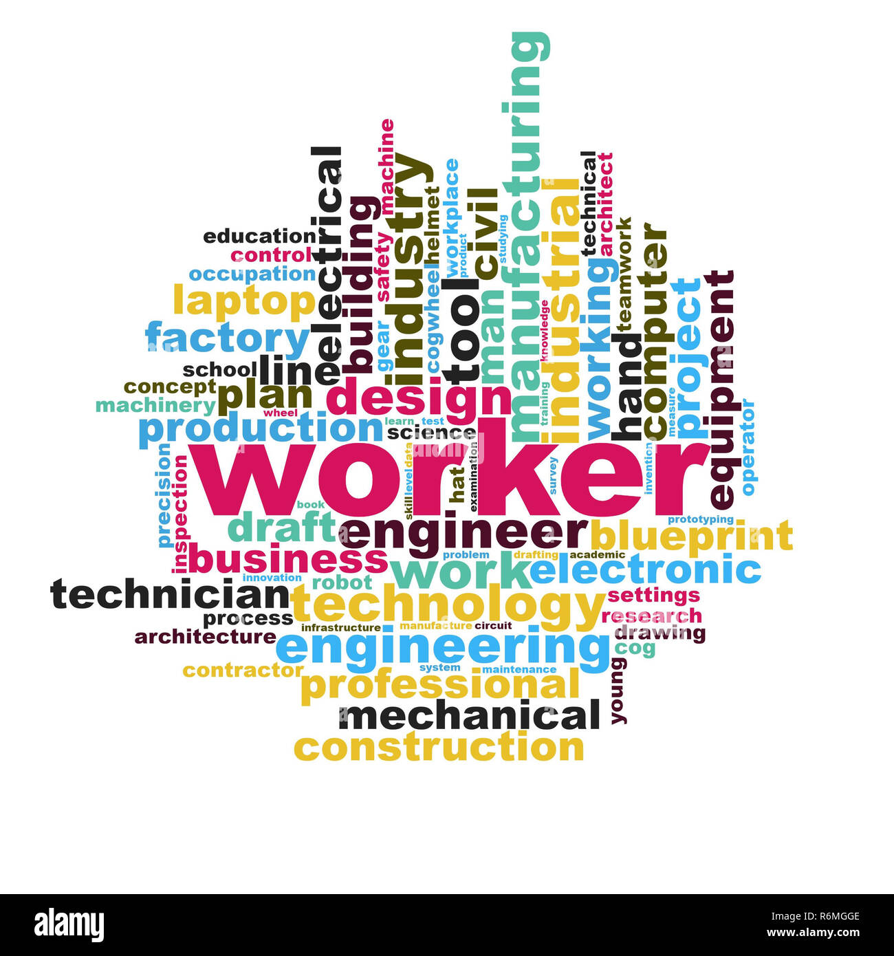 Worker word cloud Stock Photo Alamy