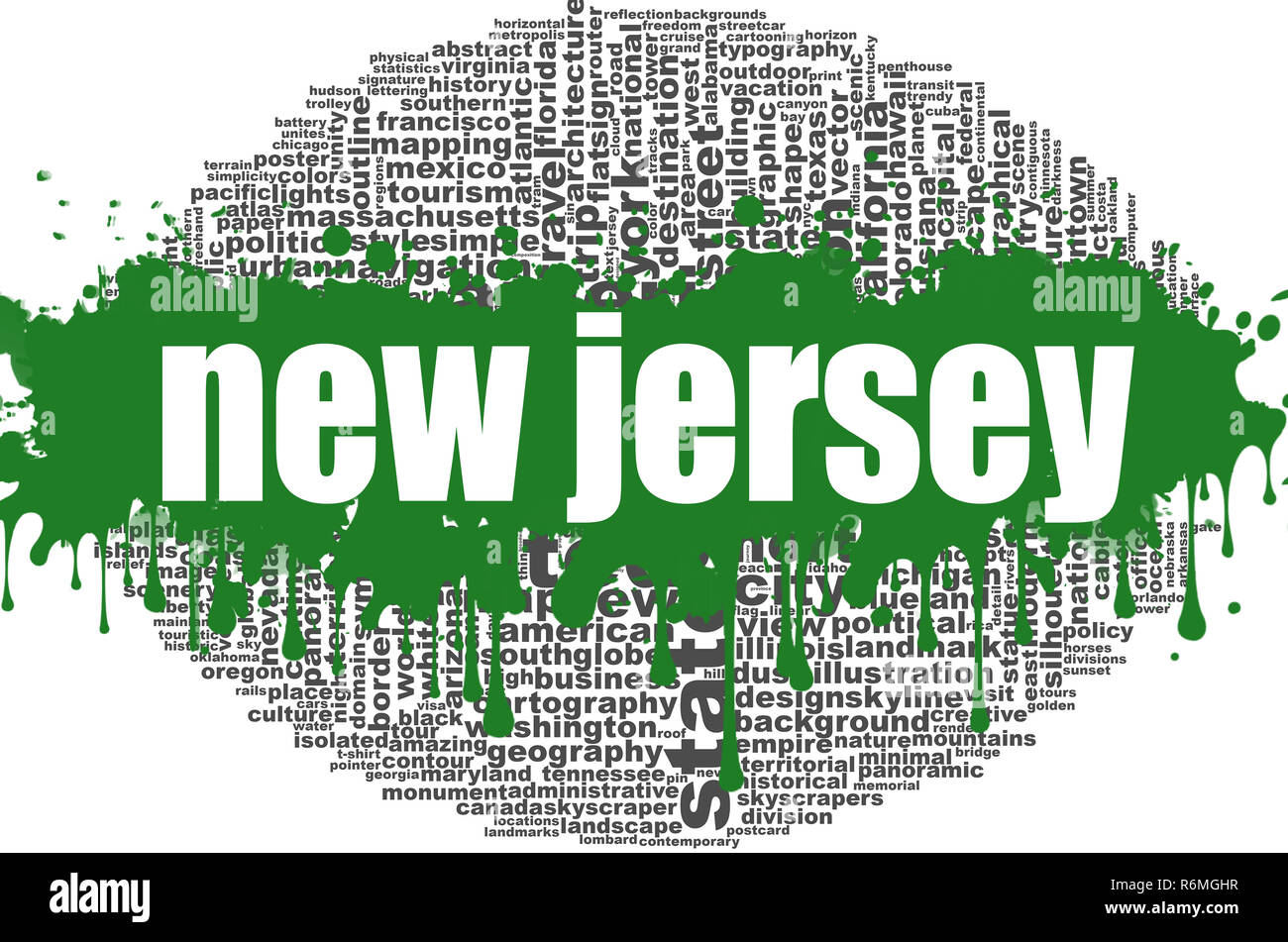 New Jersey word cloud design Stock Photo - Alamy