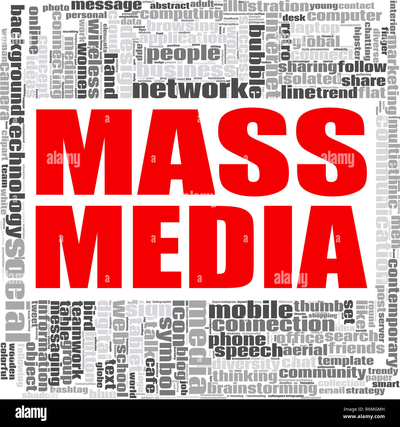 Mass media word cloud Stock Photo Alamy