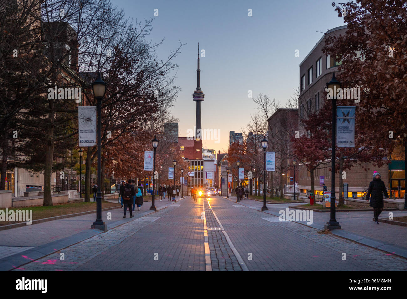 Toronto, Canada – December 4th 2018. The University of Toronto is a public research university in Toronto,  located on the grounds that surround Queen Stock Photo