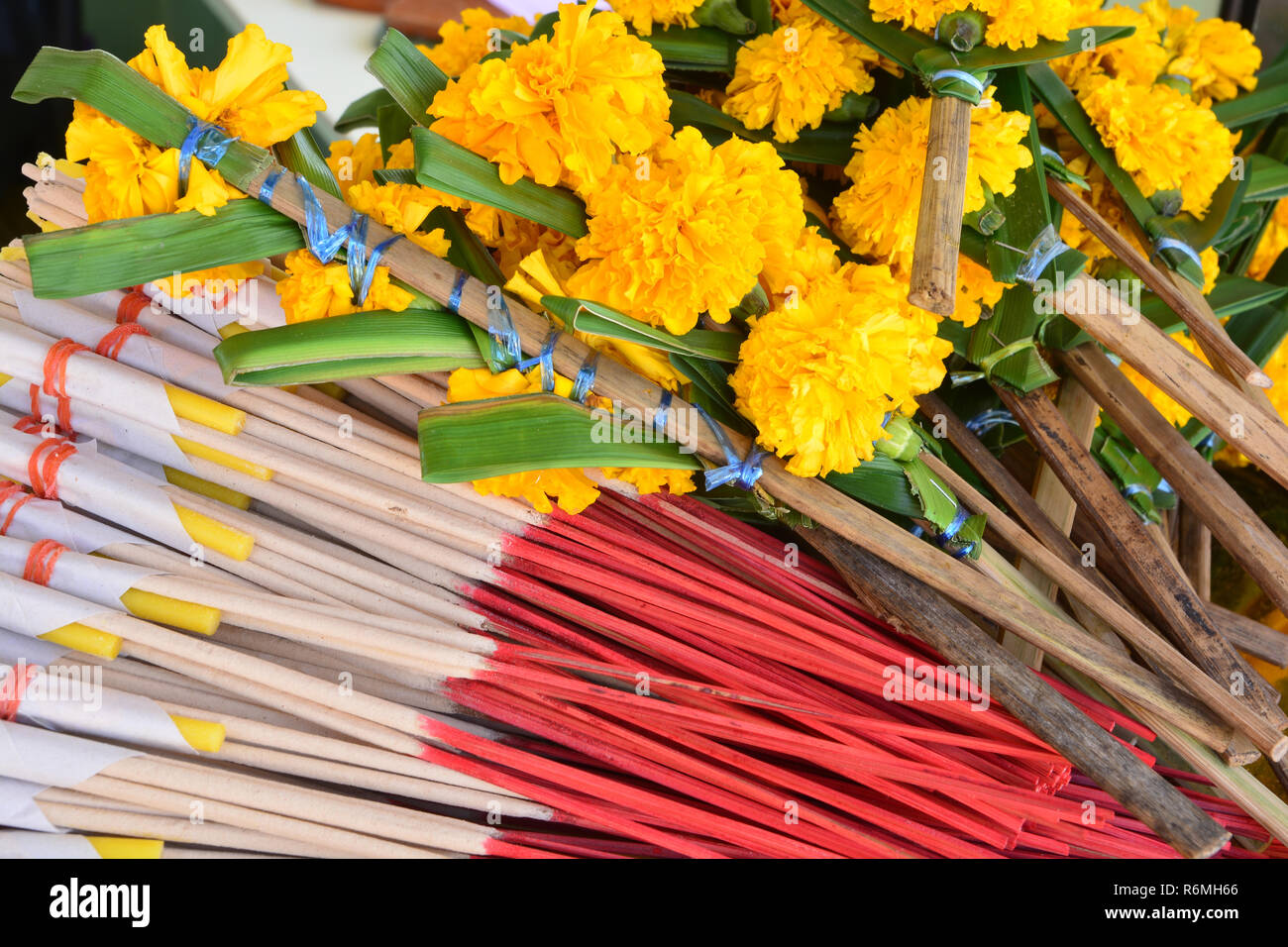 flower used for prayer Stock Photo Alamy