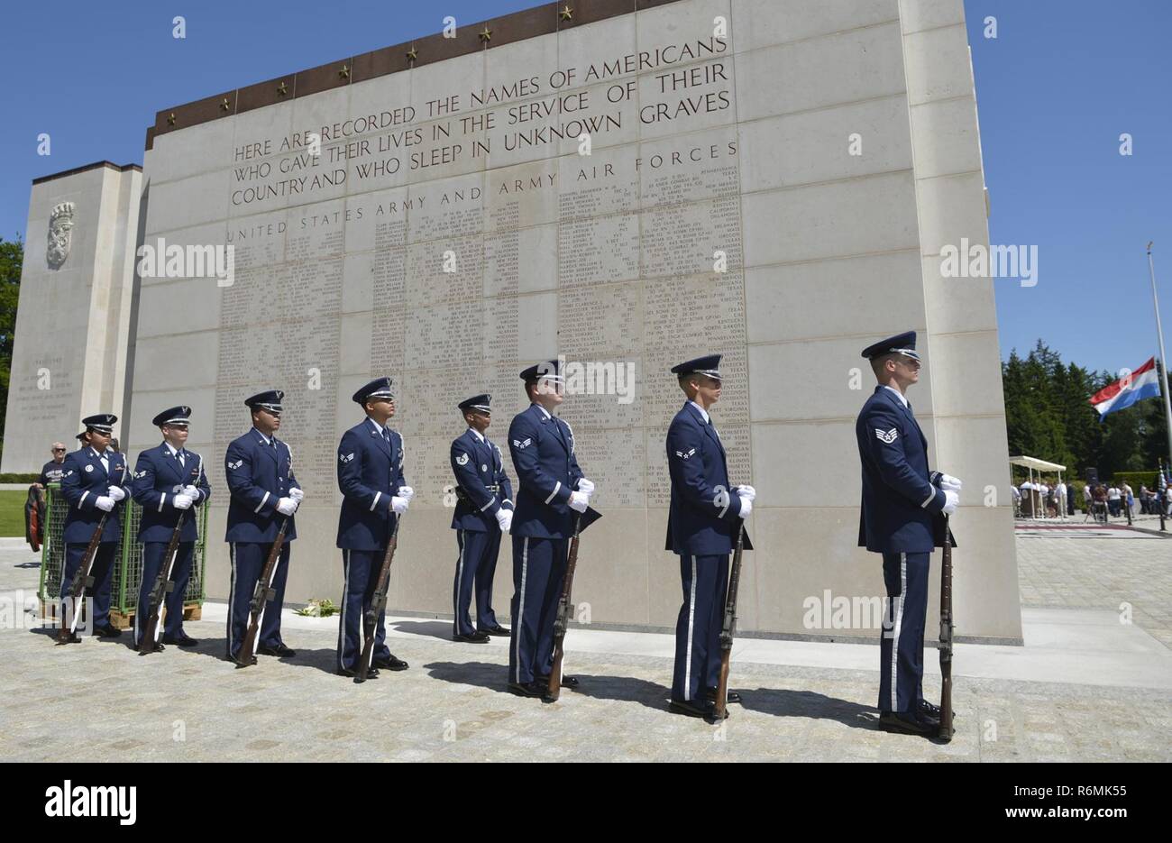 Members of the Spangdahlem Air Base Honor Guard prepare to perform a ...