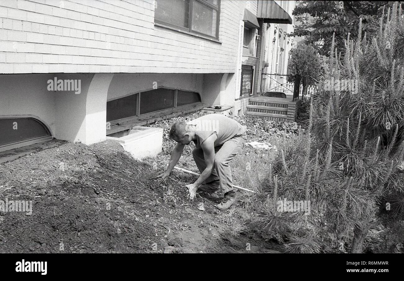 man digging up dirt Stock Photo - Alamy