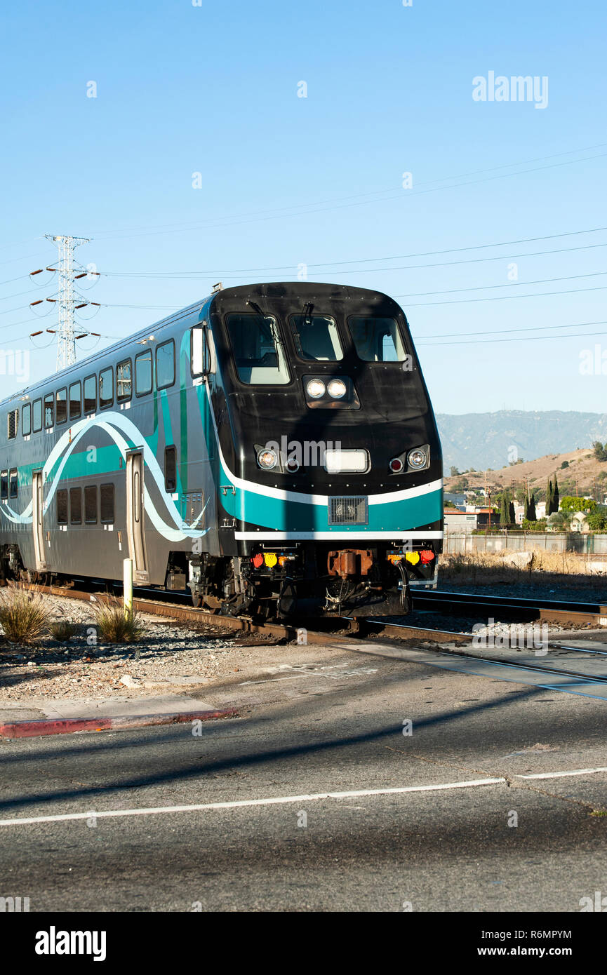 commuter train downtown Stock Photo Alamy