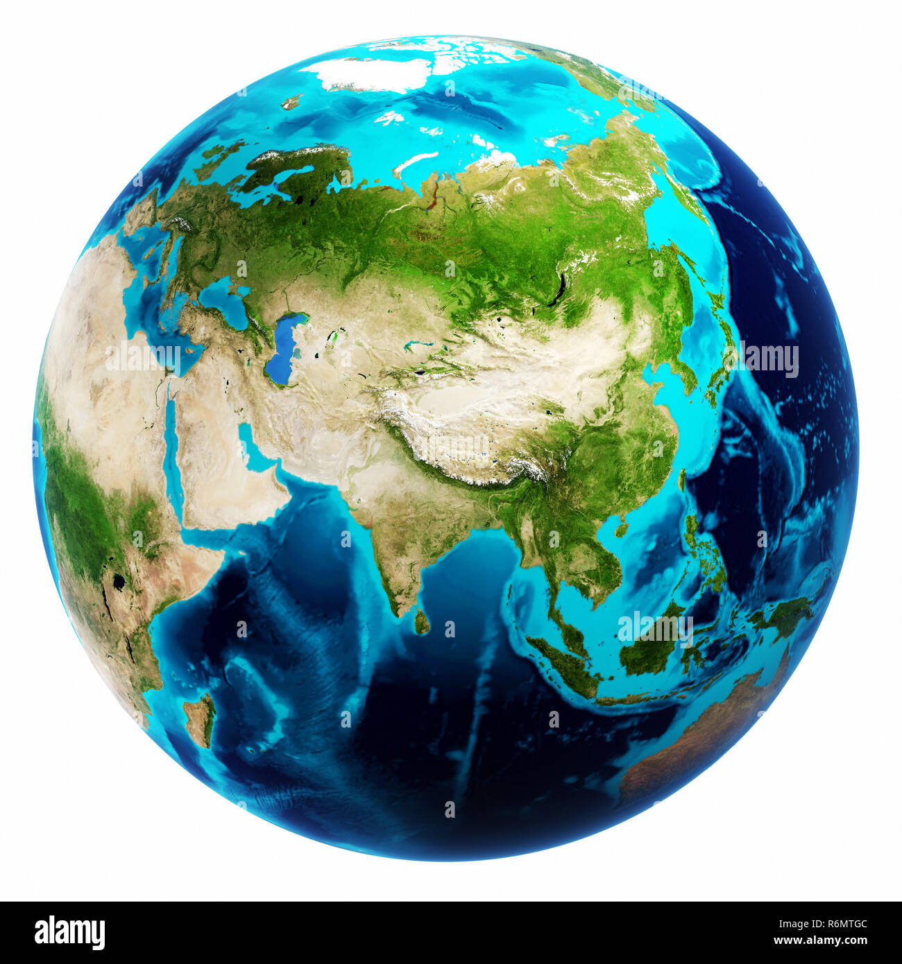 Earth map white isolated 3d rendering Stock Photo - Alamy