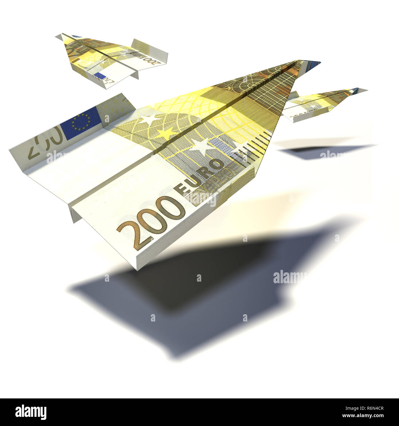 paper plane from a 200 euro bill Stock Photo