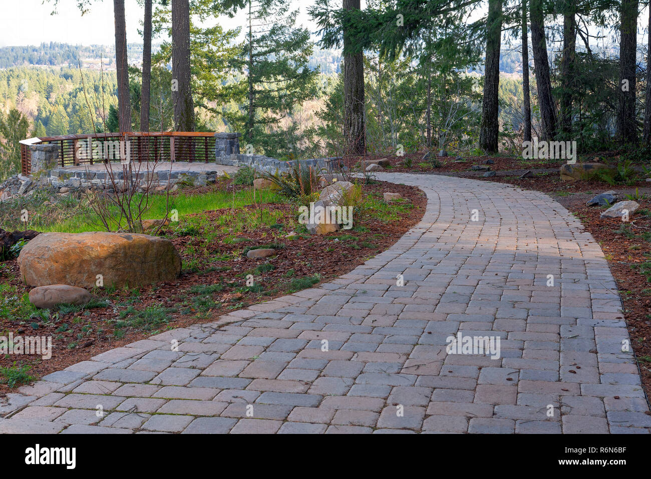 Stone backyard deck