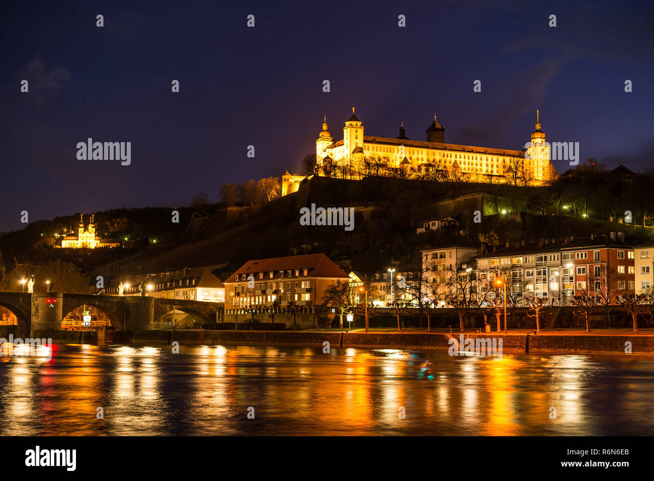evening mood in würzburg Stock Photo