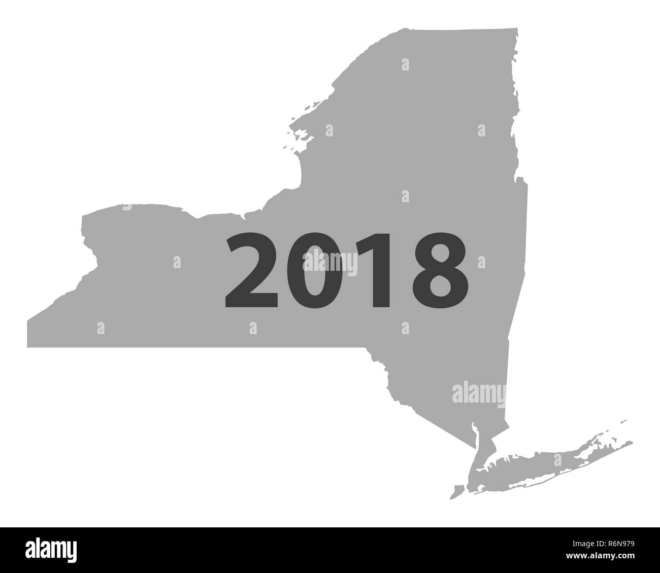 Map Of New York 2018 R6N979 