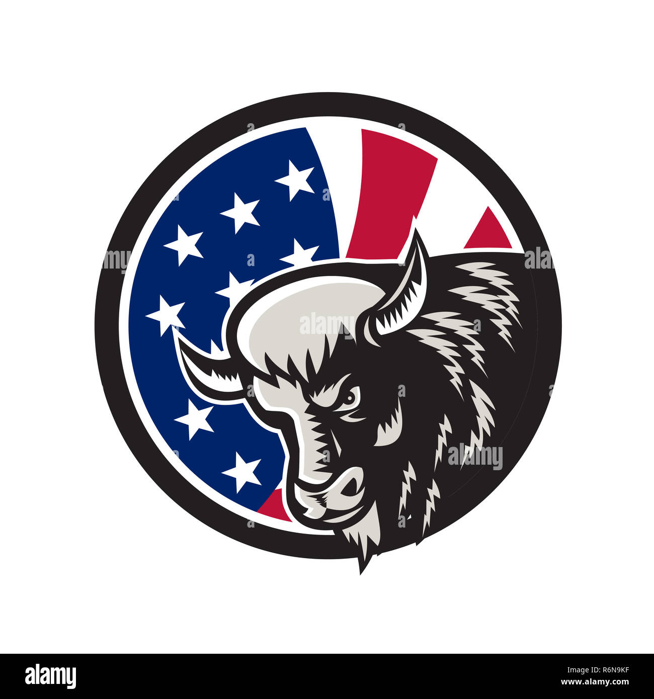 American Buffalo USA Flag Icon Stock Photo