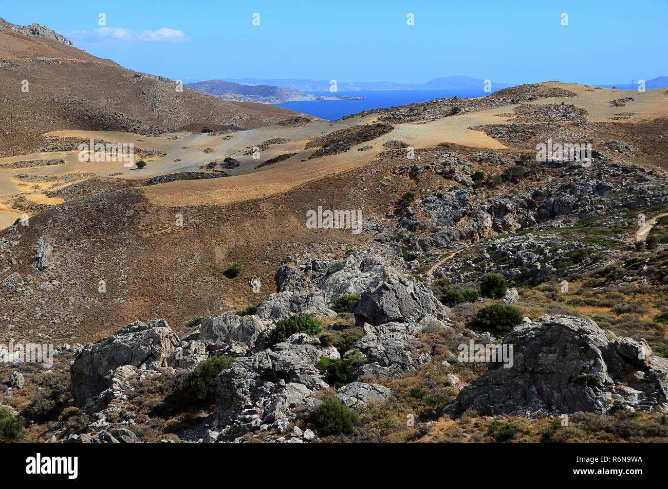 landscape chora sfakion crete Stock Photo