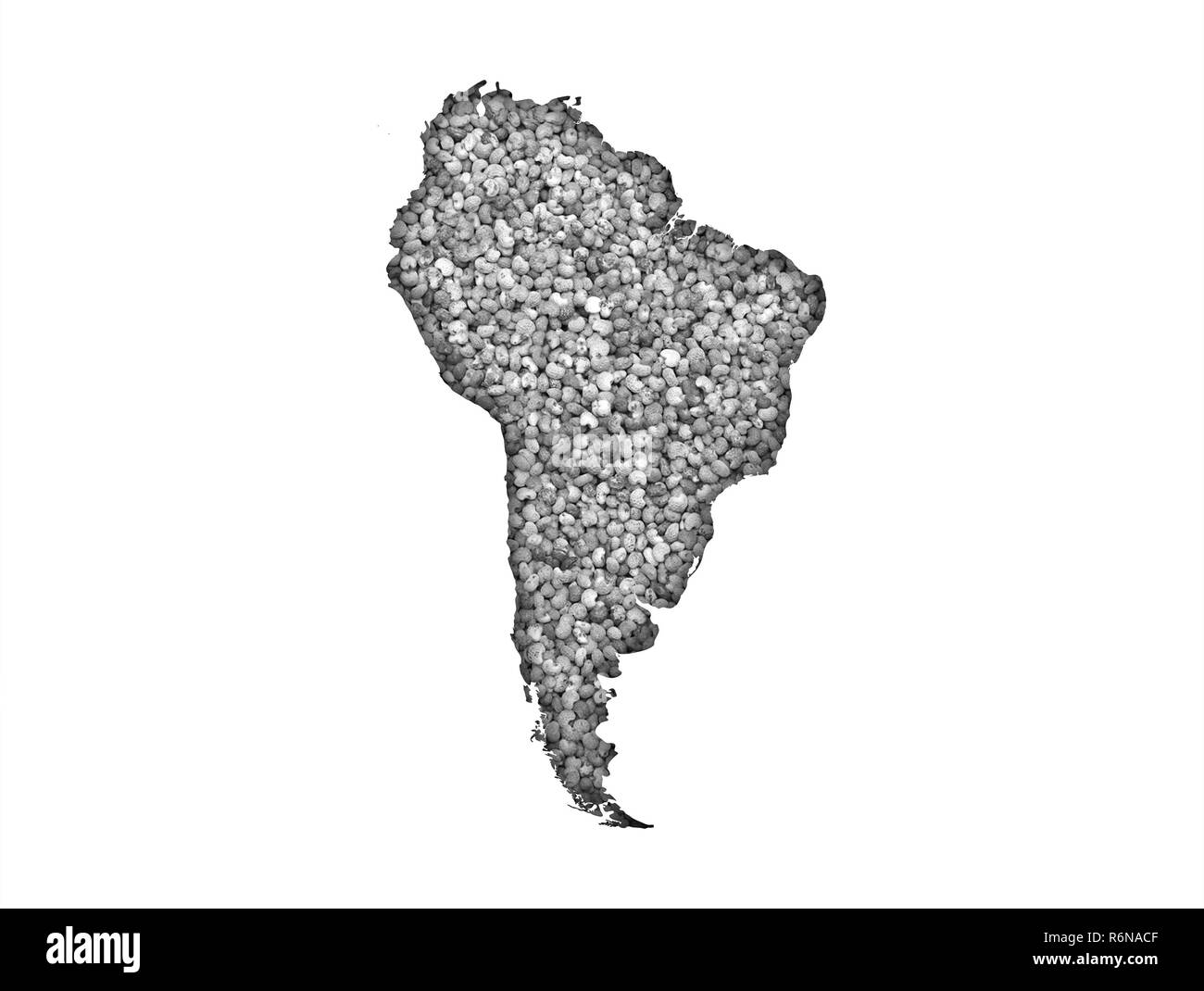 map of south america on poppy Stock Photo