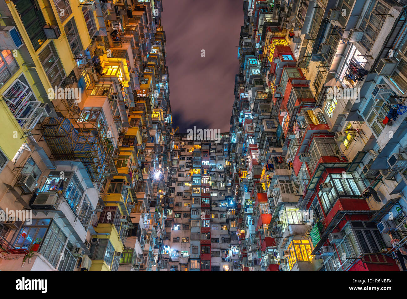 The old building at night, Hong Kong Stock Photo - Alamy