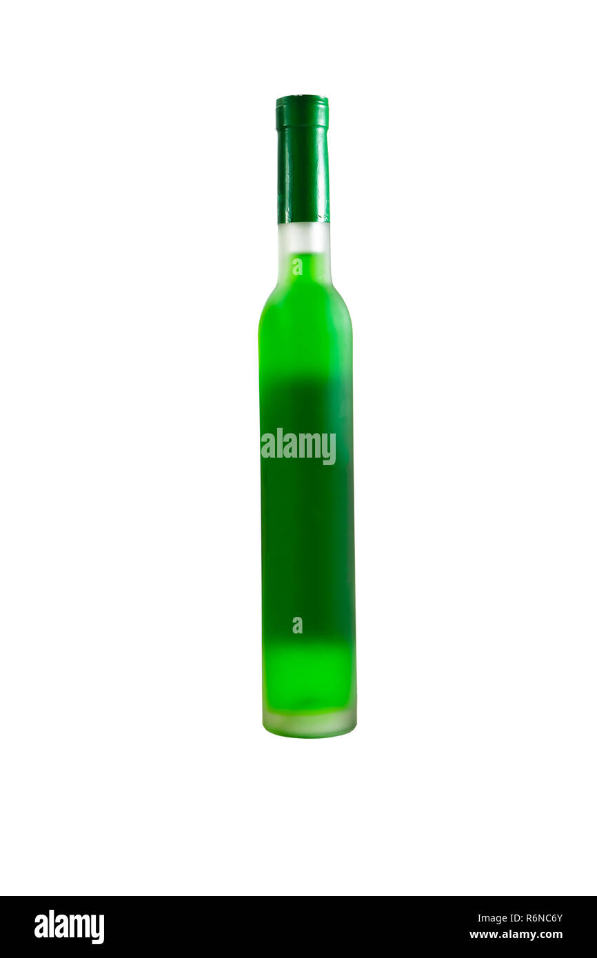 Green wine bottle Stock Photo