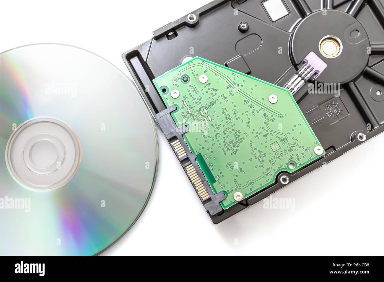 Hard disk drive and dvd disc Stock Photo Alamy