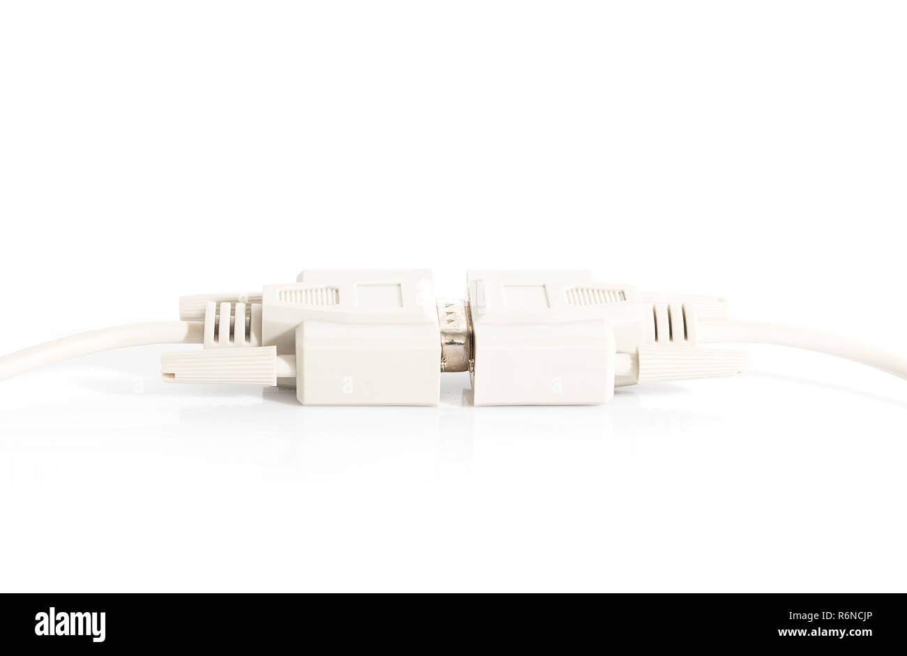 VGA input cable connector with white cord Stock Photo Alamy