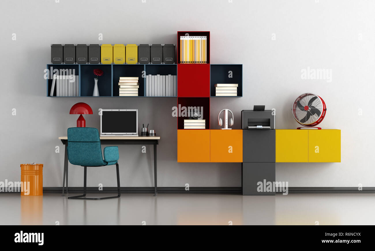 Colorful home office Stock Photo