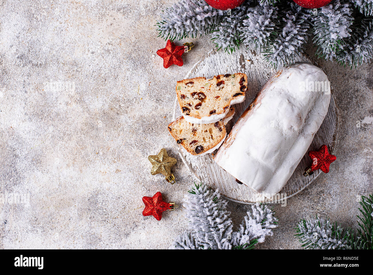 Traditional German Christmas cake stollen Stock Photo - Alamy
