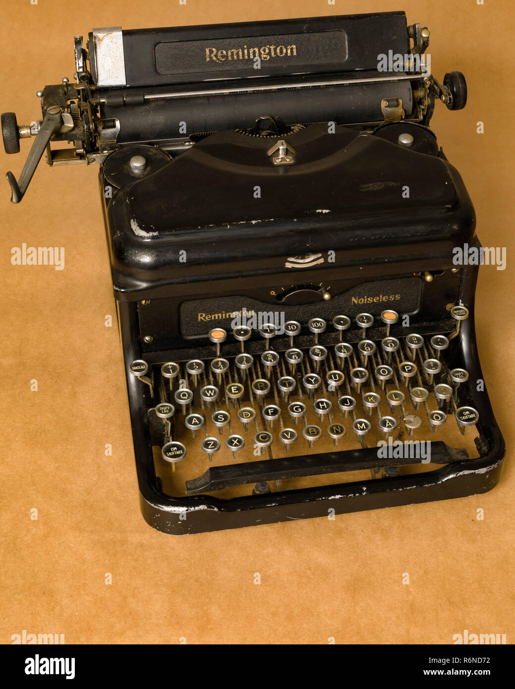 FLODA, SWEDEN - NOVEMBER 22 2018: Vintage Remington noiseless typewriter on neutral background Stock Photo